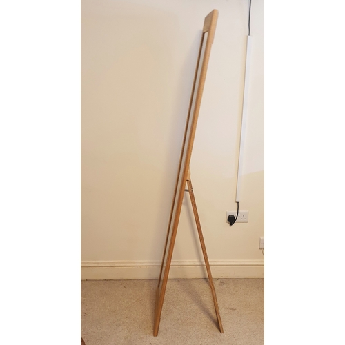 132 - LIGHT WOOD Extra Large 165cm x 44cm EASEL STAND DRESSING MIRROR (Please Note This Lot WILL NOT BE PA... 