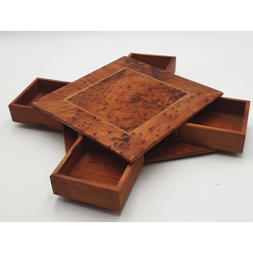 172 - MOROCCAN THUYA WOOD Large 23cm x 23cm BOX With TWO COMPARTMENTS.
(The colour of this wood is extreme... 