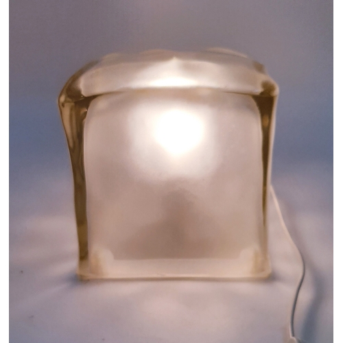 177 - GLASS 15cm x 15cm x 15cm ICE CUBE LAMP (Working Order) (Please Note This Lot WILL NOT BE PACKED OR S... 