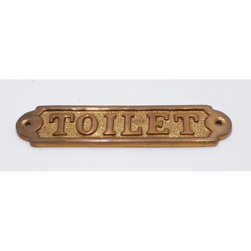 239 - BRASS 14cm TOLIET SIGN