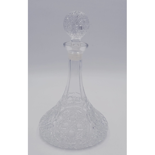 342 - CRYSTAL GLASS Extra Large 28cm x 20cm SHIPS DECANTER (Please Note This Lot WILL NOT BE PACKED OR SHI... 