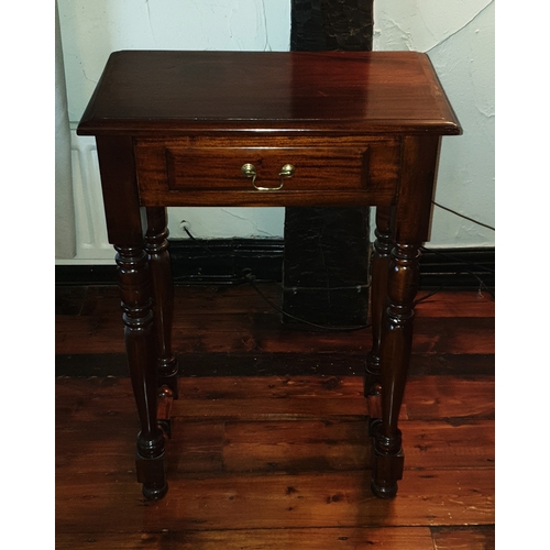 357 - MAHOGANY 86cm x 61cm x 34cm SINGLE DRAWER HALL TABLE (Please Note This Lot WILL NOT BE PACKED OR SHI... 