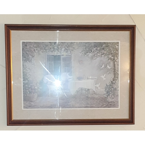 365 - FRAMED And GLAZED Large 72cm x 55cm COURTYARD PICTURE (Please Note This Lot WILL NOT BE PACKED OR SH... 