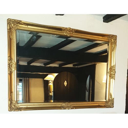 366 - GILT FRAME Extra Large 103cm x 74cm BEVEL EDGE MIRROR (Please Note This Lot WILL NOT BE PACKED OR SH... 