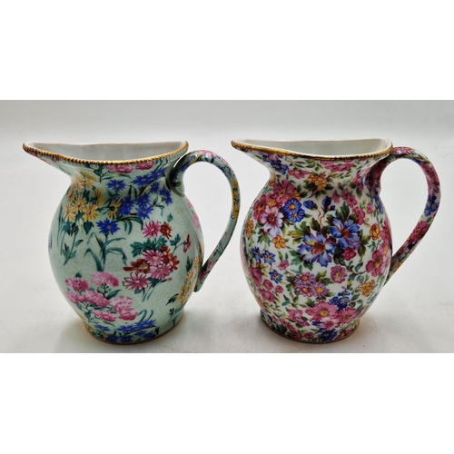 378 - LORD NELSON POTTERY 14.5cm HALF JUG CHINTZ WALL POCKETS (2)