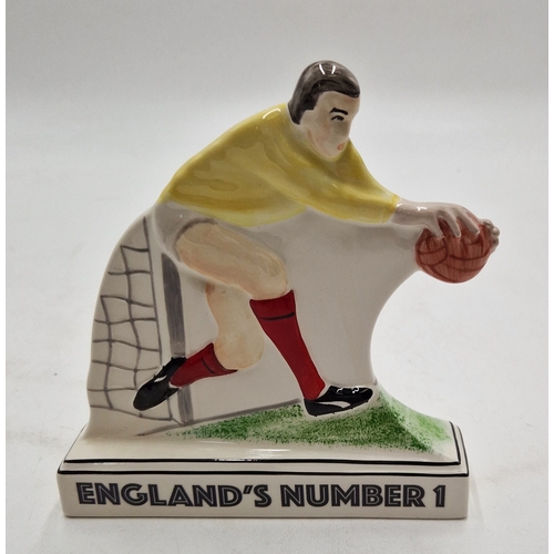 387A - EMMA BAILEY CERAMICS 13cm x 14cm (Hand Painted) FIGURINE OF GORDON BANKS (Stoke City And England) FA... 