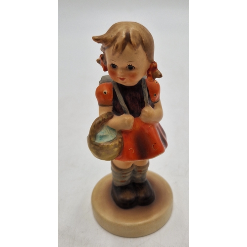 390 - GOEBEL/HUMMEL PORCELAIN 11cm CHARACTER FIGURINE OF A GIRL With BASKET