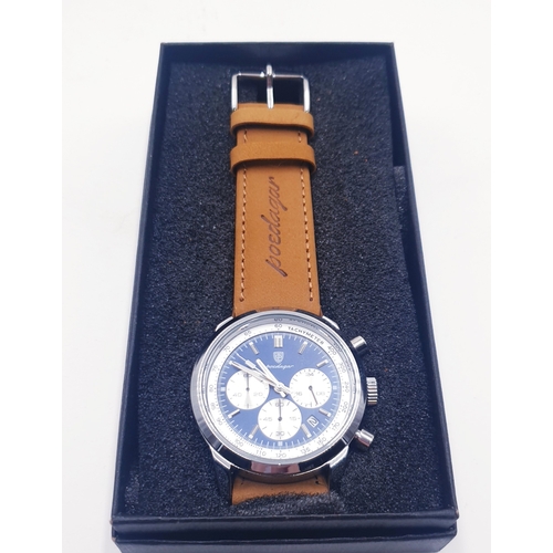 406 - POEDAGAR GENTS CHRONOGRAPH (Found To Be Working When Photographed) (Boxed)