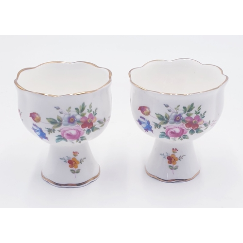 459 - MINTON CHINA 7.5cm CANDLESTICKS (2) IN THE MARLOW DESIGN