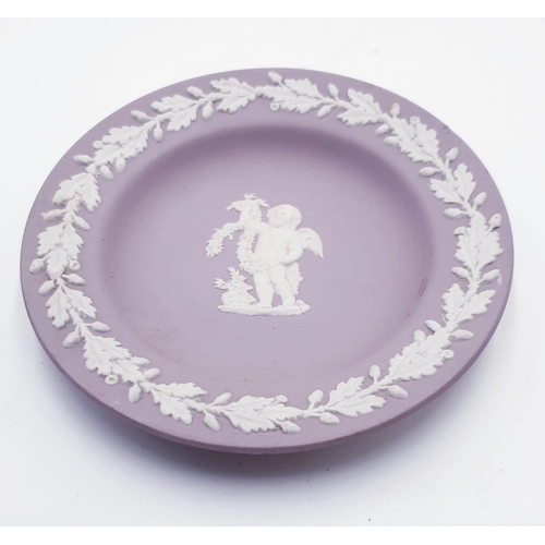 485 - WEDGWOOD LILAC JASPER WARE 11cm Dia PIN TRAY