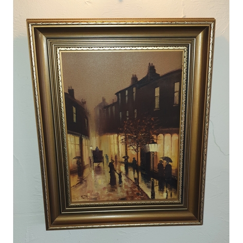 538 - OIL PAINTINGS (2) OF VICTORIAN STREET SCENES By Artist Mr Barry Hilton (One Being 88cm x 63cm The Ot... 