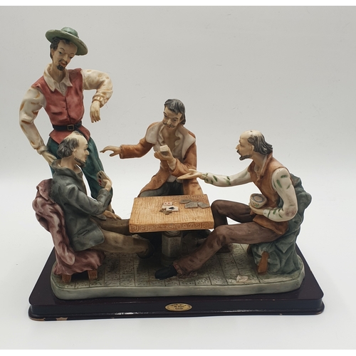 586 - JULIANA DESIGN STUDIO'S Extra Large 33cm x 30.5cm x 19cm RESIN TABLEAU MODEL 'THE POKER GAME' (Pleas... 