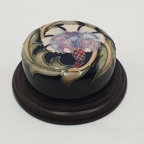 6 - MOORCROFT PAPERWEIGHT 10cm Dia On WOODEN PLINTH