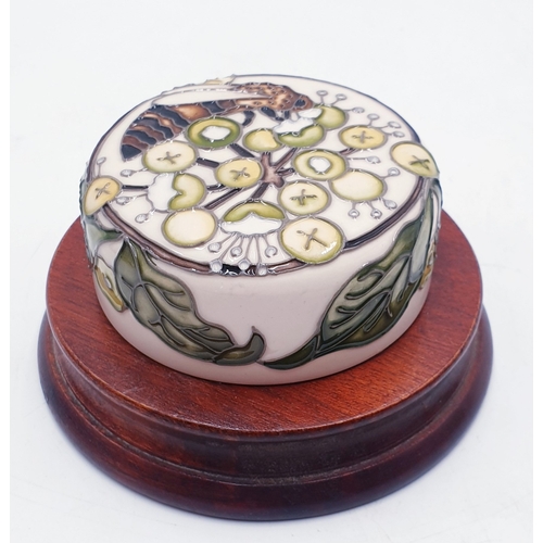 7 - MOORCROFT PAPERWEIGHT 8cm Dia ON WOODEN PLINTH