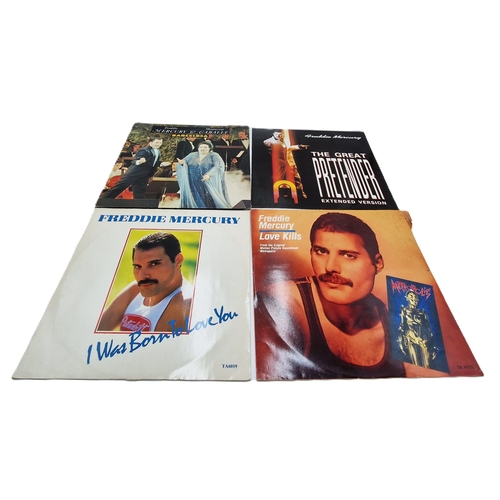 310 - FREDDIE MERCURY VINYL 12 INCHES (4)
BARCELONA GATEFOLD SLEEVE./ THE GREAT PRETENDER./ I WAS BORN TO ... 