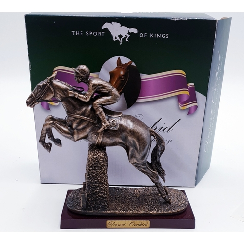 710 - COLD CAST BRONZE Large 18cm x 17cm MODEL OF THE RACEHORSE 