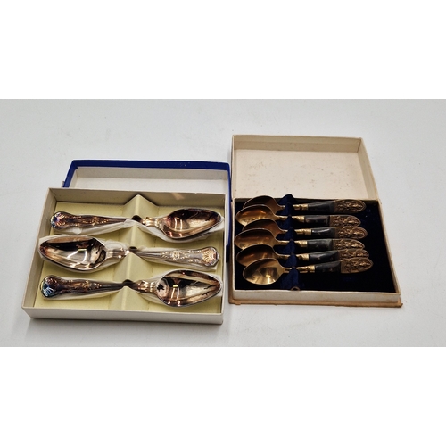 721 - KINGS DESIGN GRAPEFRUIT SPOONS (6) Plus ASIAN SPOONS (Boxed)