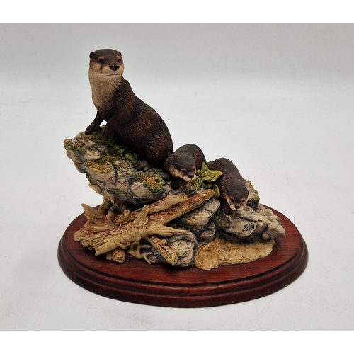 722 - BORDER FINE ARTS MODEL OF OTTERS Signed By Ayres