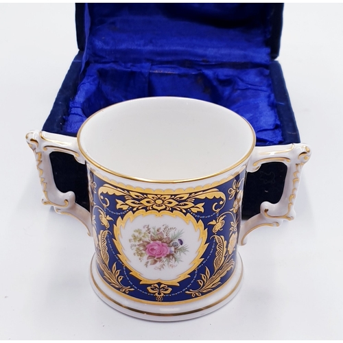 725 - ROYAL CROWN DERBY CHINA TWIN HANDLED LOVING CUP (Limited Edition 1500 This One Being No 0154)  (Boxe... 