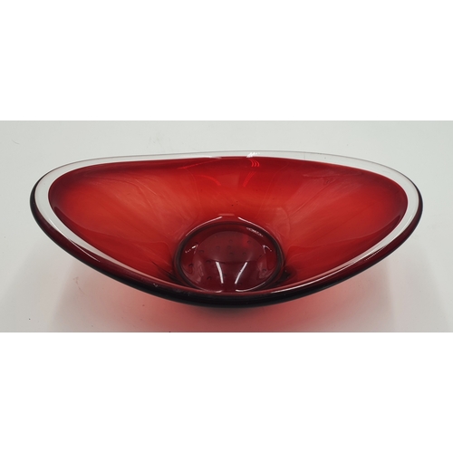 746 - MURANO GLASS Large 26cm Dia RED BOWL