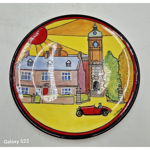 754 - CHINA/PORCELAIN 22cm Dia (Hand Painted) ART DECO PLATE By I.A. Johnson