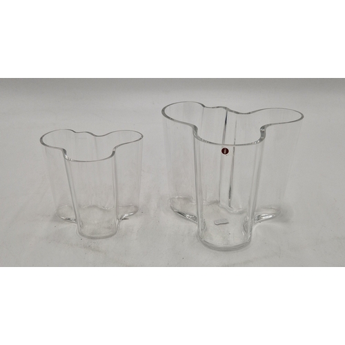 758 - ALVAN ALTO GLASS VASES (2) (Tallest Being 18cm )