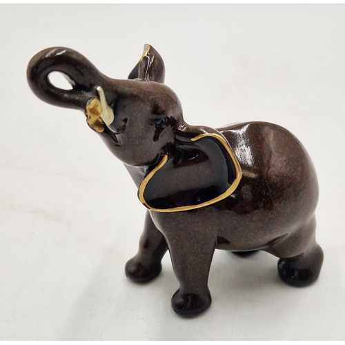 777 - AYNSLEY CHINA 12cm x 11cm MODEL OF AN ELEPHANT