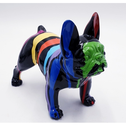 784 - RESIN Large 19cm x 16cm SPLASH ART MODEL OF A FRENCH BULLDOG