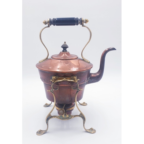 790 - COPPER/BRASS VICTORIAN/EDWARDIAN KETTLE And BURNER