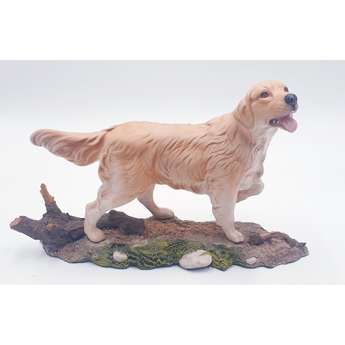 802 - ROYAL DOULTON Extra Large 29cm x 17.5cm MODEL OF A GOLDEN RETRIEVER ON PLYNTH