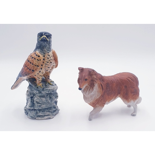 804 - CERAMIC MODELS OF A KESTRAL And A DOG