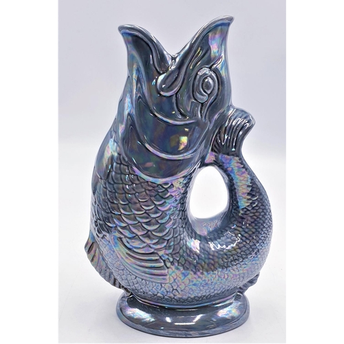 145 - ANITA HARRIS ART POTTERY (WADE) 27cm GUGGLE FISH JUG (Signed In Gold By Anita Harris)