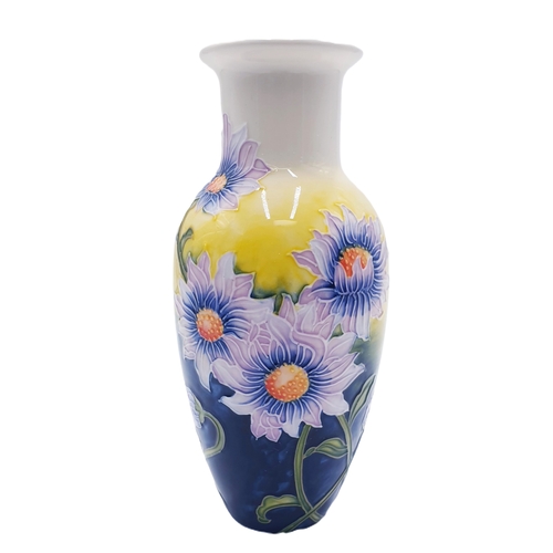 147A - OLD TUPTON WARE TUBELINED Large 20cm VASE (Product Code 11500) IN THE LILAC DAISY FLOWER DESIGN (As ... 