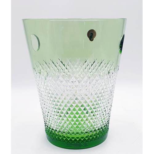 1 - WATERFORD CRYSTAL GREEN GLASS Extra Large 27.5cm CHAMPAGNE COOLER IN THE ALANA DESIGN FROM THE PREST... 