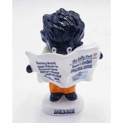 13 - CARLTON WARE FIGURINE OF A GOLLY READING A NEWSPAPER (Trial Piece)