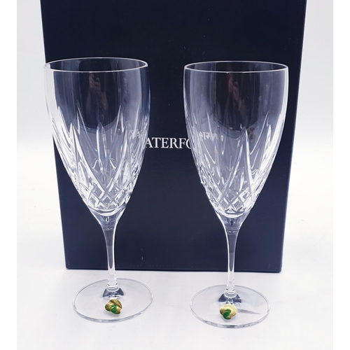 2 - WATERFORD CRYSTAL (Boxed Set Of Two) ICED BEVERAGE GLASSES IN THE FITZERALD DESIGN