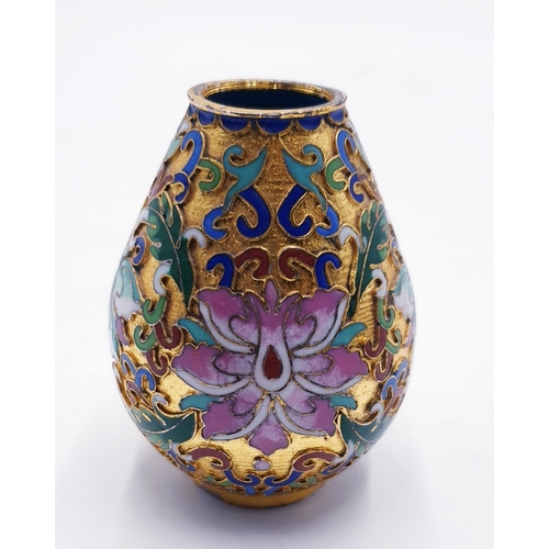 51 - CLOISONNE /ENAMEL 7cm VASE