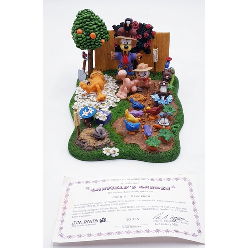 78 - DANBURY MINT TABLEAU GARFIELD GARDEN With CERTIFICATE