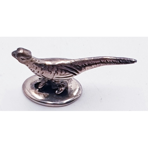 80 - SILVER (925) Miniature 2cm MODEL OF PHEASANT