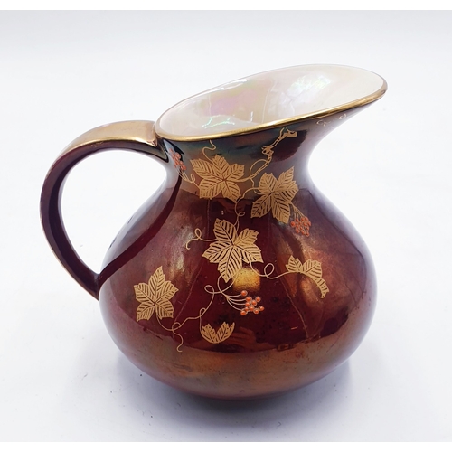 163 - CROWN DEVON  ROUGE ROYALE 12.5cm JUG