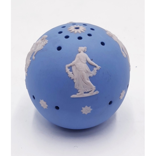 167 - WEDGWOOD JASPER WARE POMANDA IN THE DANCING HOURS DESIGN