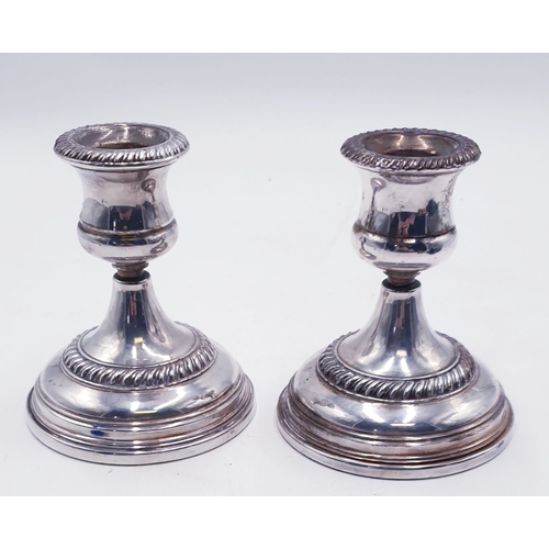 169 - SILVER PLATED 12cm VICTORIAN CANDLESTICKS