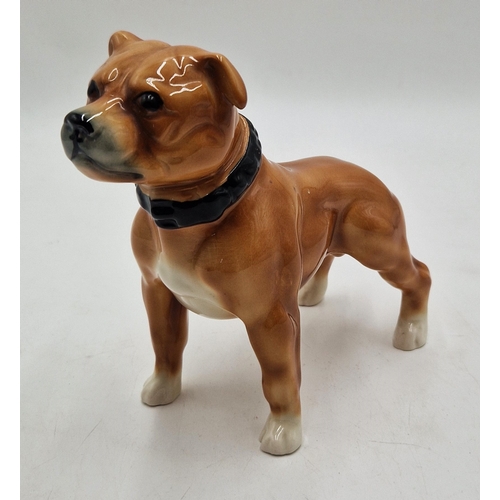 205 - CERAMIC Large 18cm x 16cm MODEL OF A STAFFORDSHIRE BULL TERRIER