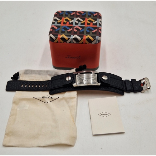 222 - FOSSIL LEATHER BRACELET (Original Tin)