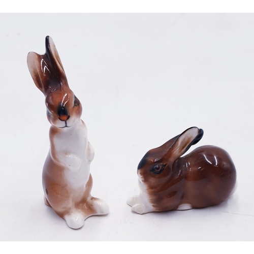 643 - ROYAL DOULTON 5cm MODELS OF TWO RABBITS