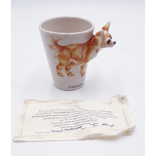 644 - BLUE WITCH CHINA 3D CHIHUAHUA MUG (Certificate)