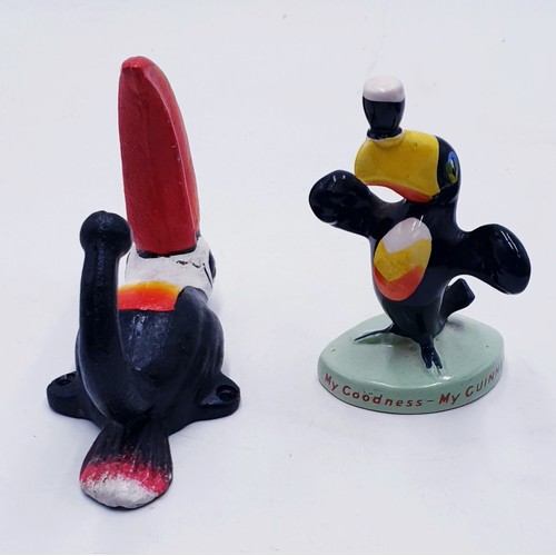 672 - CAST IRON GUINNESS TOUCAN COAT HOOK TOGETHER WITH A CARLTON WARE GUINNESS TOUCAN (A/F)