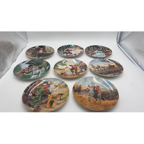 684 - KNOWLES CHINA SET OF 8 21cm Dia CHINA PLATES Inc 4 FROM THE KING AND I , 4 FROM THE MUSICAL OKLAHOMA