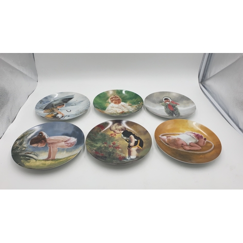 687 - CHINA 21cm Dia PLATES (6) (Full Set) FROM THE WONDER OF CHILDHOOD COLLECTION, By American Painter Of... 