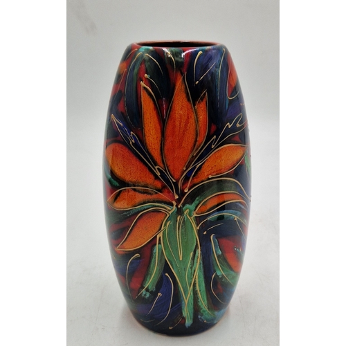 729 - ANITA HARRIS ART POTTERY 17cm SKITTLE VASE IN THE NAVANA DESIGN Signed In Gold By Anita Harris